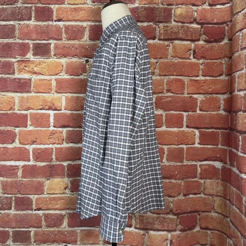 Banana Republic Oxford Shirt Tailored Fit Long Sleeve Plaid‎ Shirt Size XXL